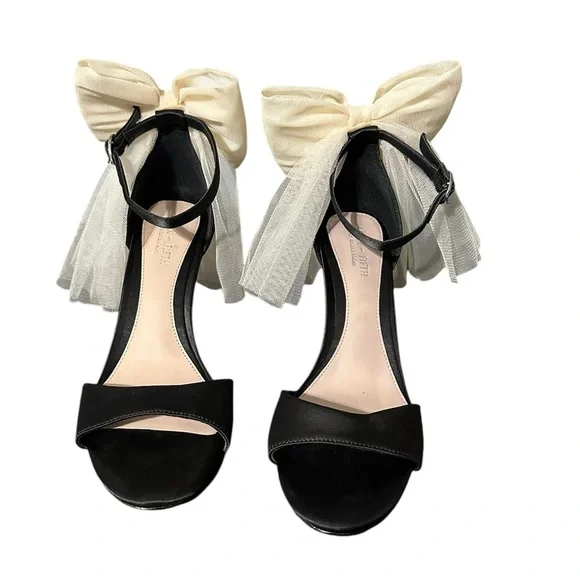 Antonio Melani x Born on Fifth Elle Satin
Tulle Bow Back Heels Black Size 7.5 - Picture 2 of 5
